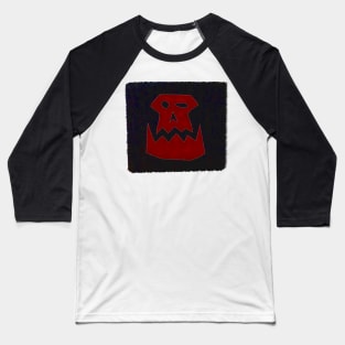 Ork Skull Glyph - Red Baseball T-Shirt